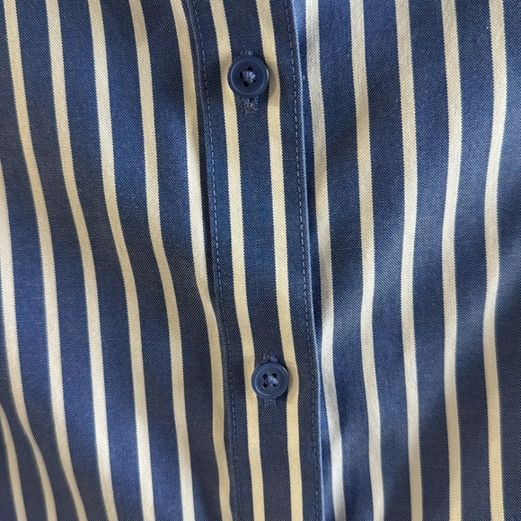 Jones New York pin-striped blue and white women's button down size small - Picture 3 of 5